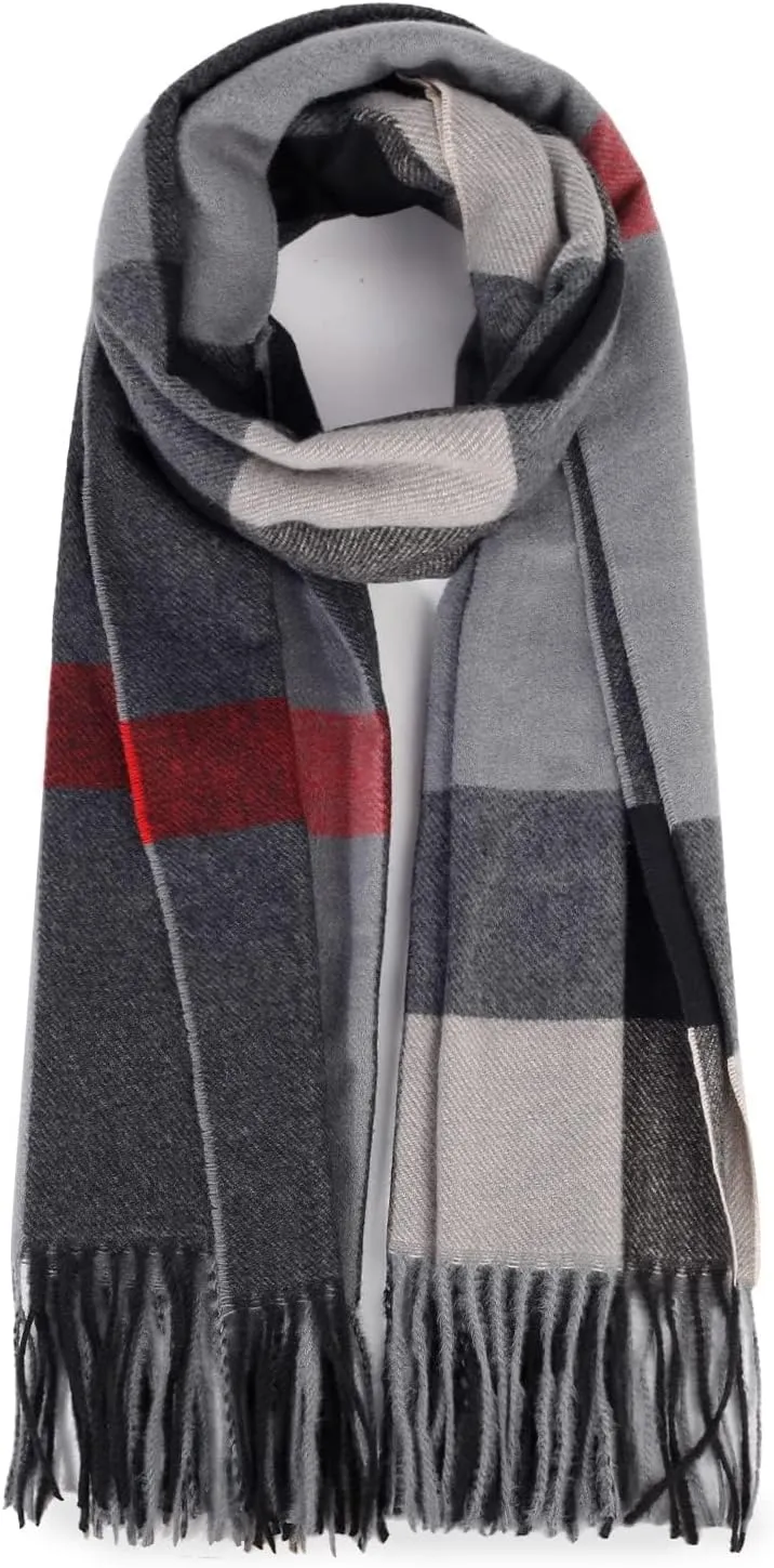 2024 Women's Winter Large Warm Shawl Classic Tassel Plaid Oversized Scarf Scarf Thick Scarf