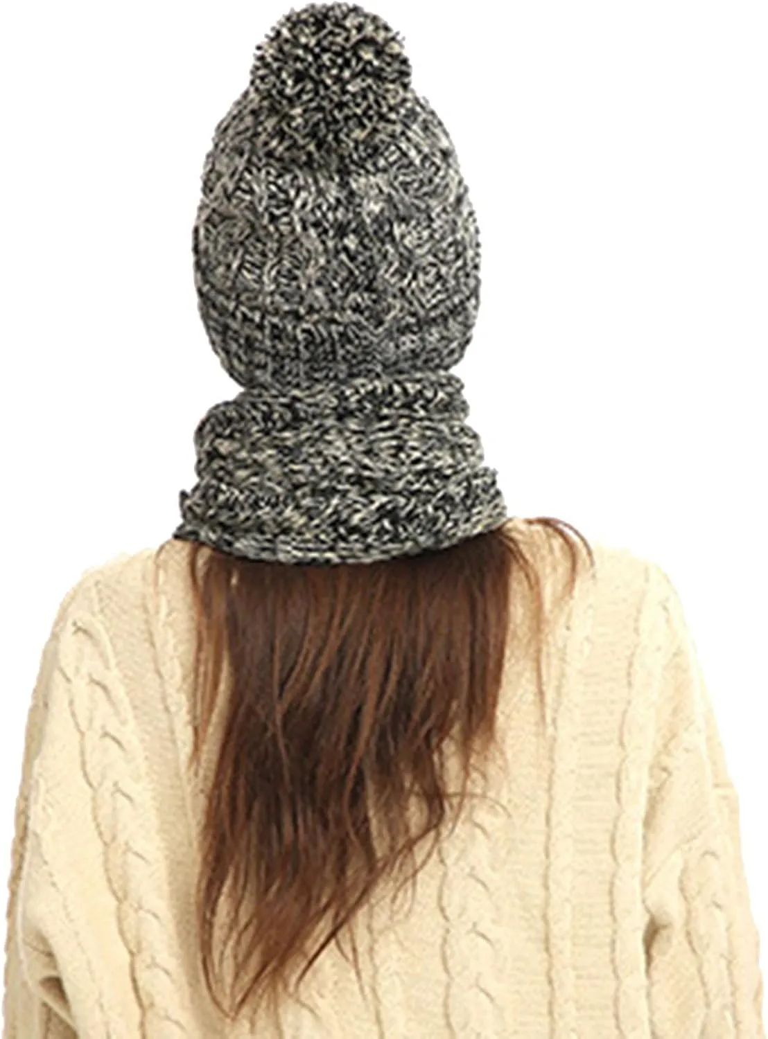 3 Pieces Warmer Winter Slouchy Classic Beanie Knit Skull Hat Neck Scarf Touchscreen Gloves Warm Set for Men and Women