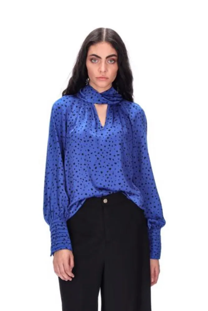 Amaya Julia Blouse - Blue Spot