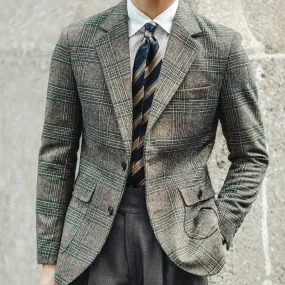 Americana Hombre Wool Blend Suit Mens Business Versatile Luxury Casual Chaqueta Hombre Formal Coat Fashion Tweed  Blazers Men