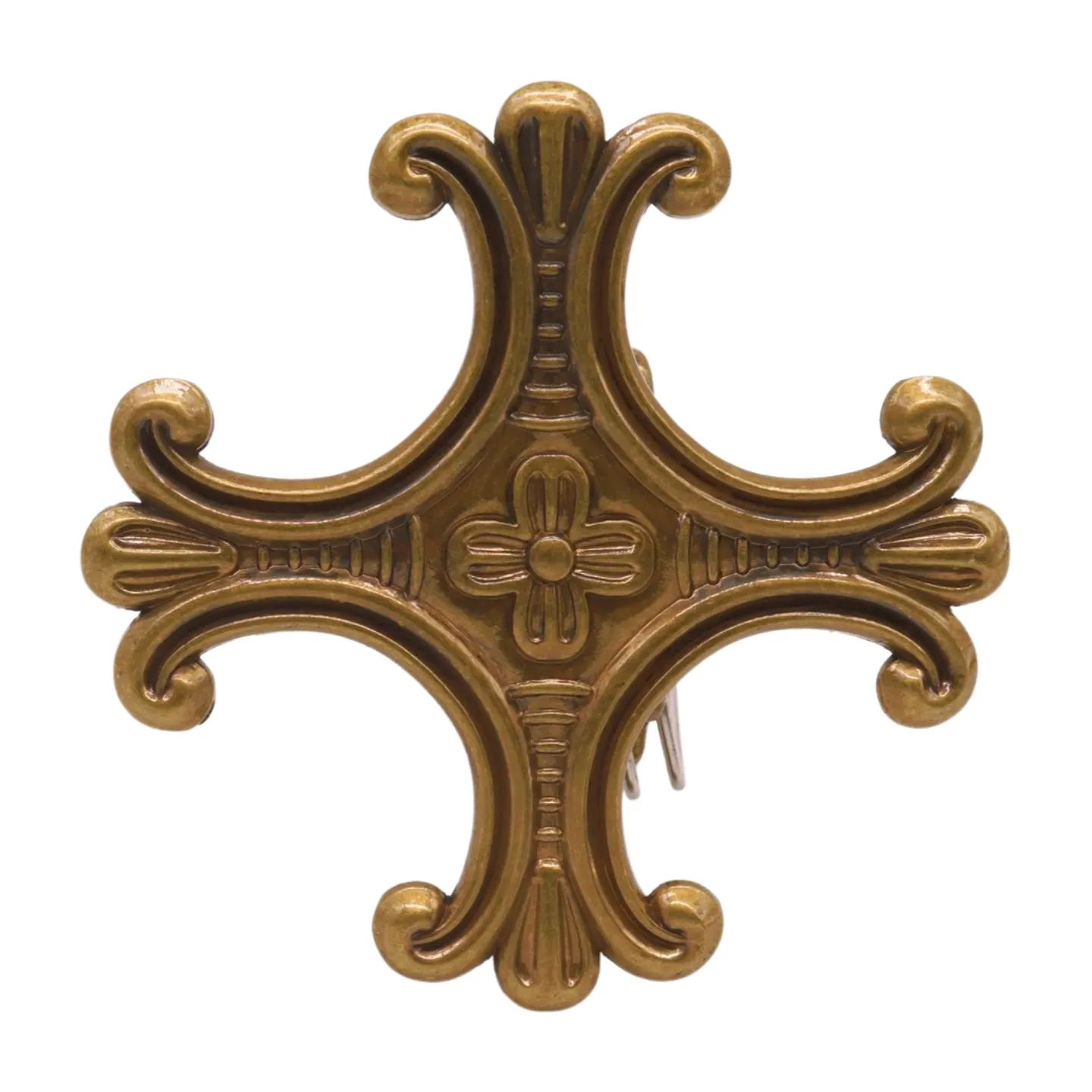 Antique Gold Metal Jeremiah Cross Saint Maurice Belt Buckle