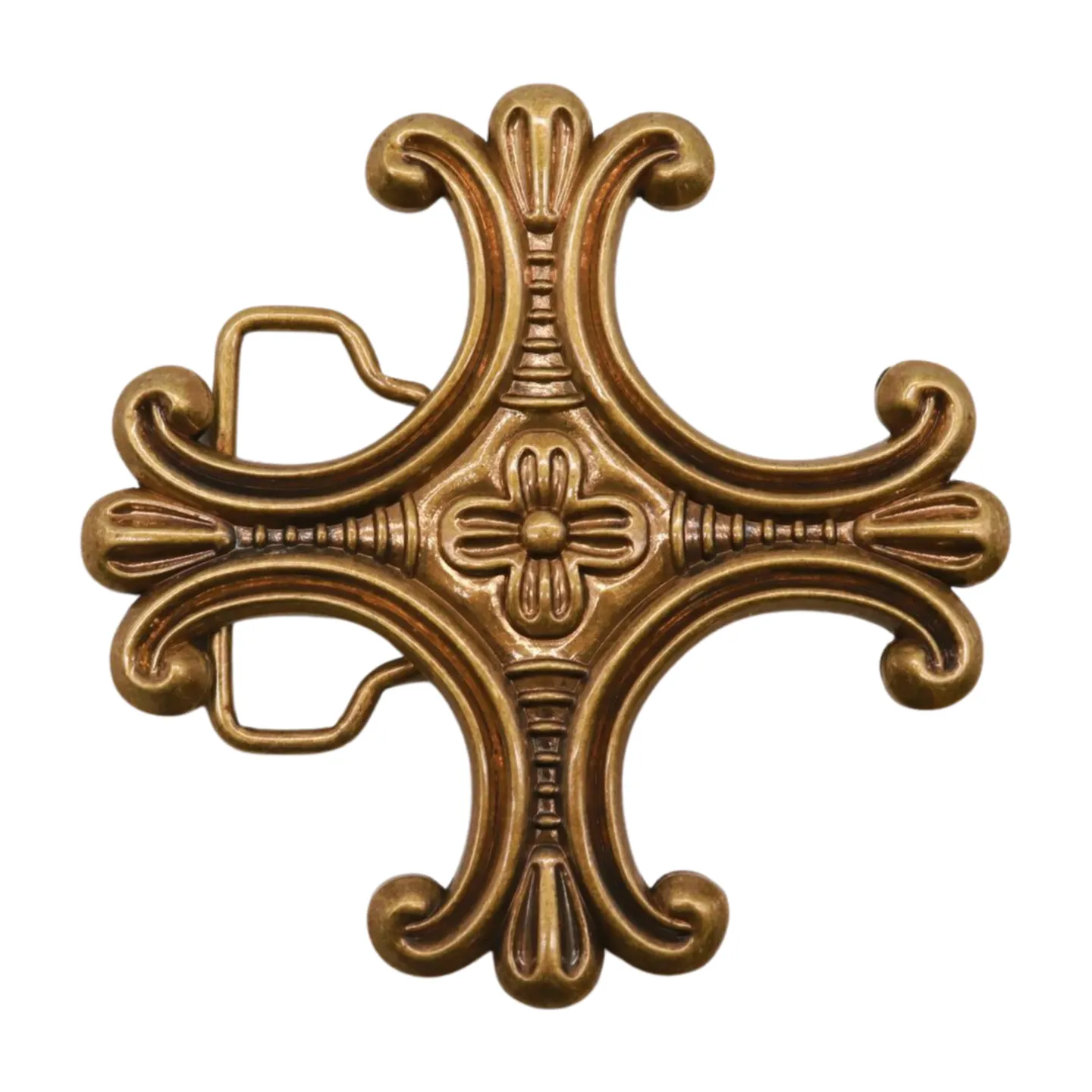 Antique Gold Metal Jeremiah Cross Saint Maurice Belt Buckle