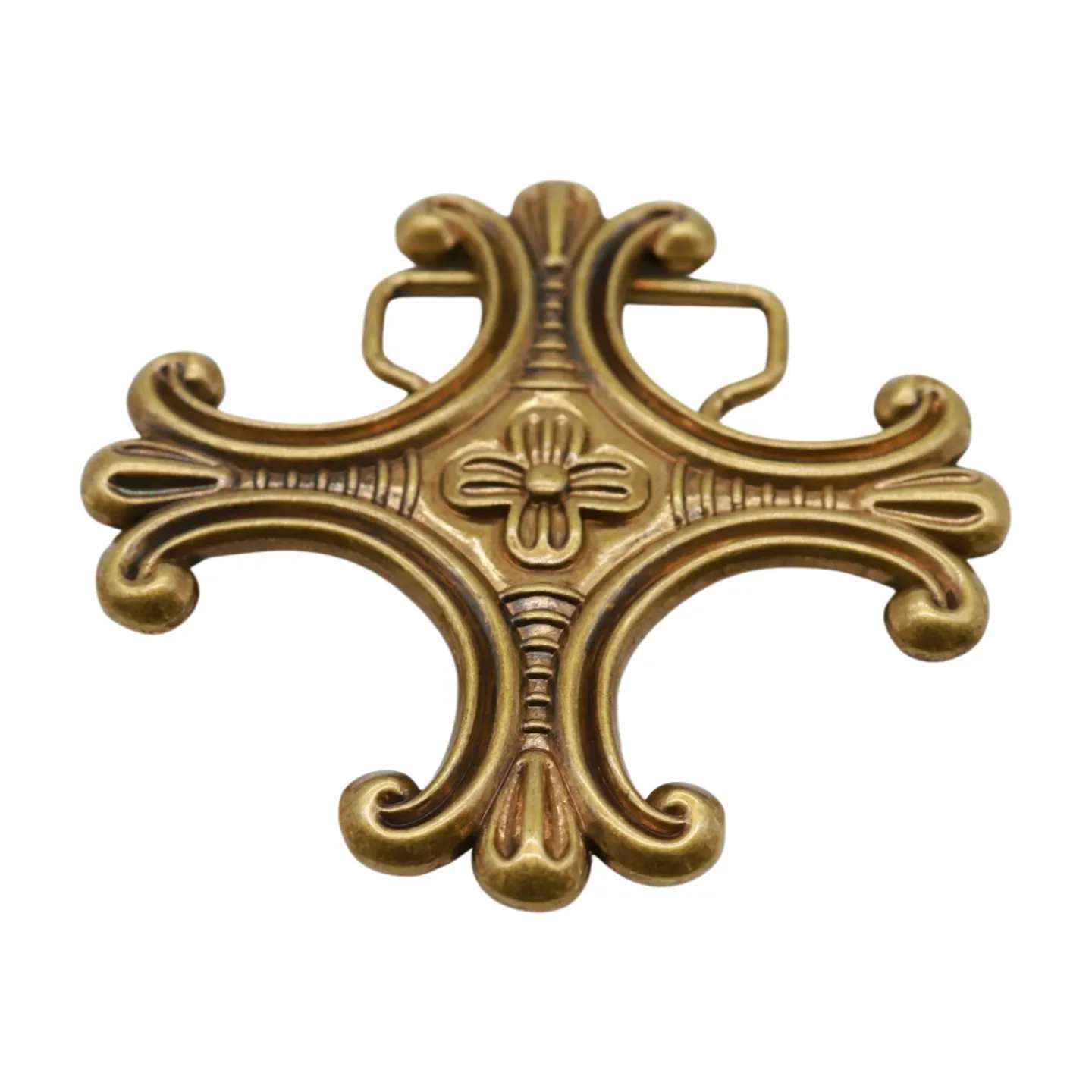 Antique Gold Metal Jeremiah Cross Saint Maurice Belt Buckle