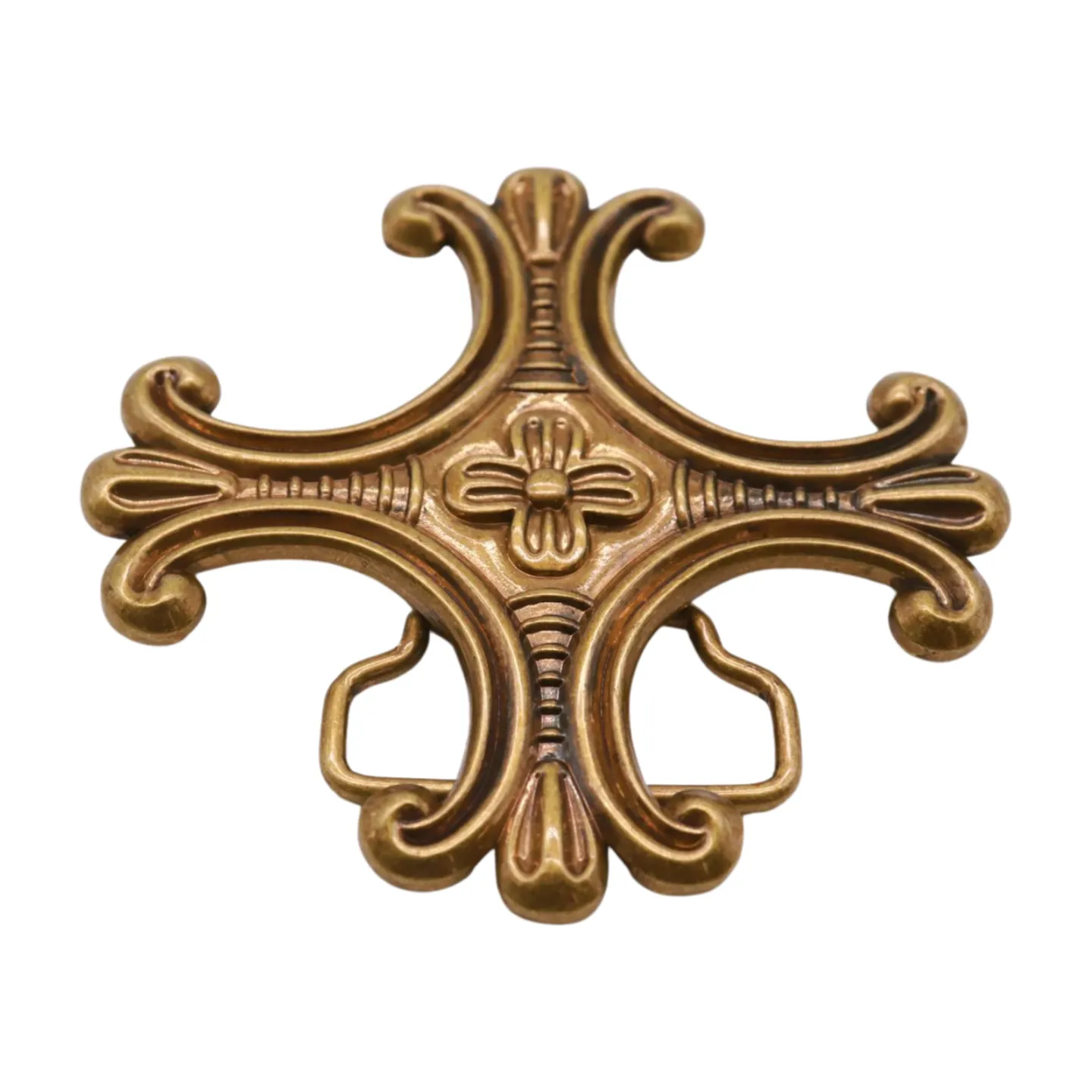Antique Gold Metal Jeremiah Cross Saint Maurice Belt Buckle