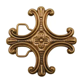 Antique Gold Metal Jeremiah Cross Saint Maurice Belt Buckle