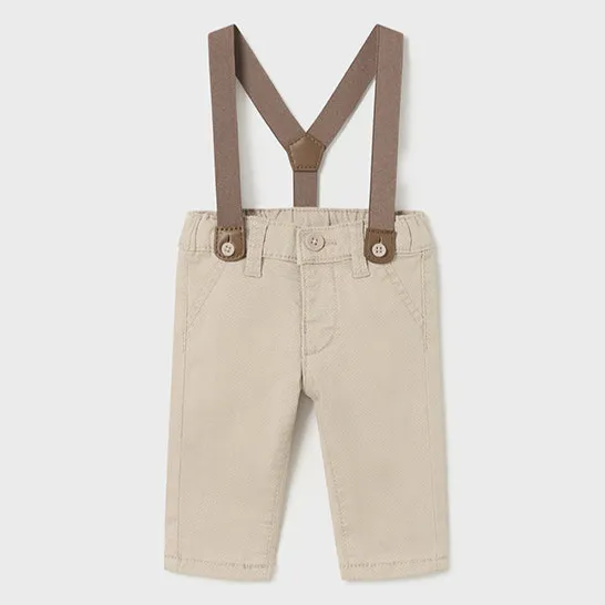 Baby Long Cotton Pants With Suspenders