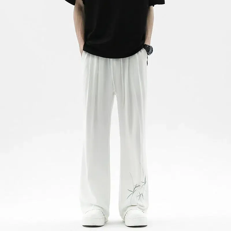 Bamboo Embroidered Casual Pants