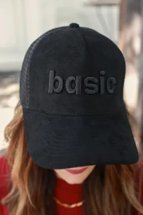 Basic - Embroidered Suede Snap Back Baseball Cap