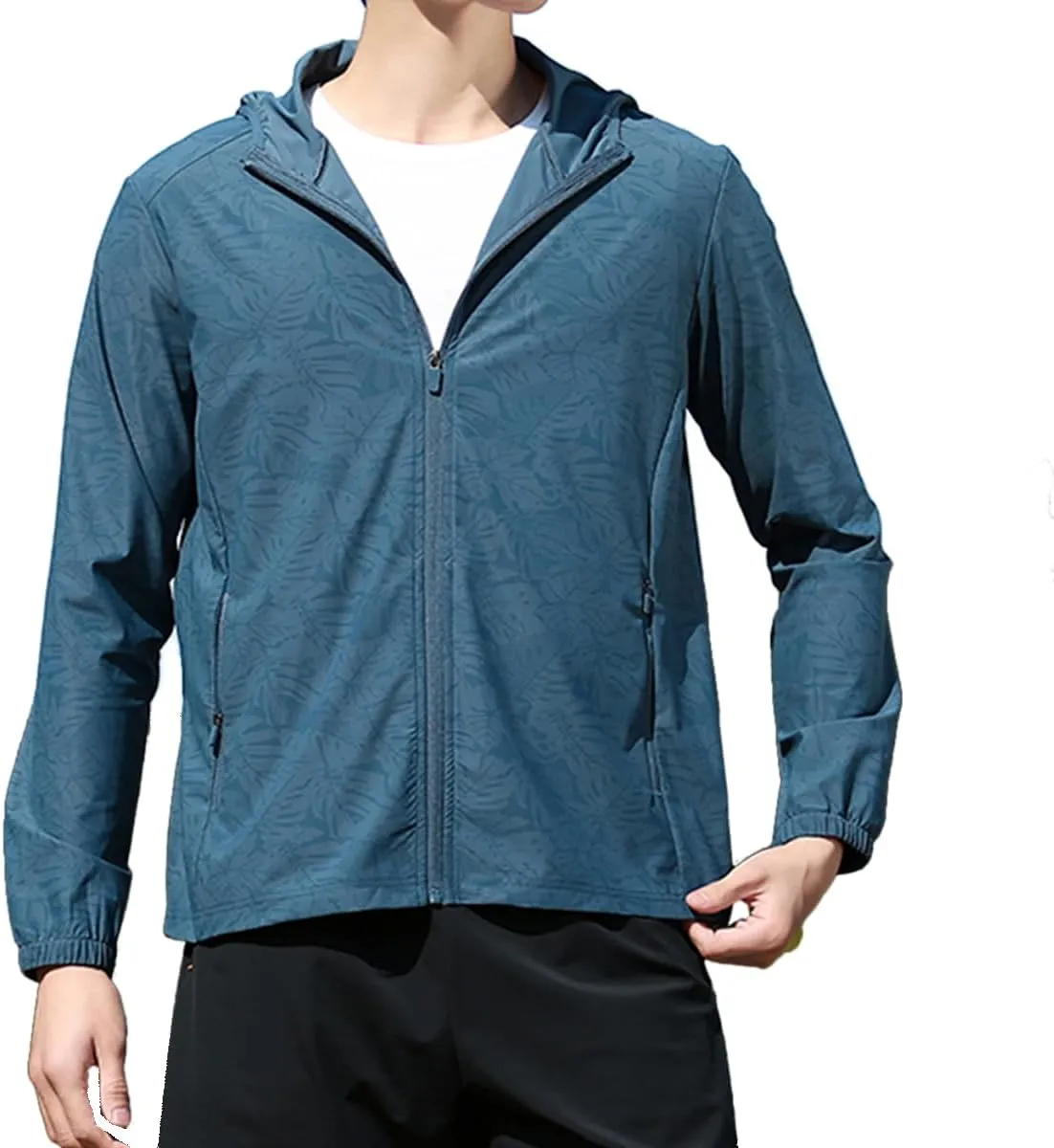 Bealin Men's UPF 50  Light Jacket Full Zip Hoodie Sun Protection Outdoor Long Sleeve Fishing Hiking Performance Shirt