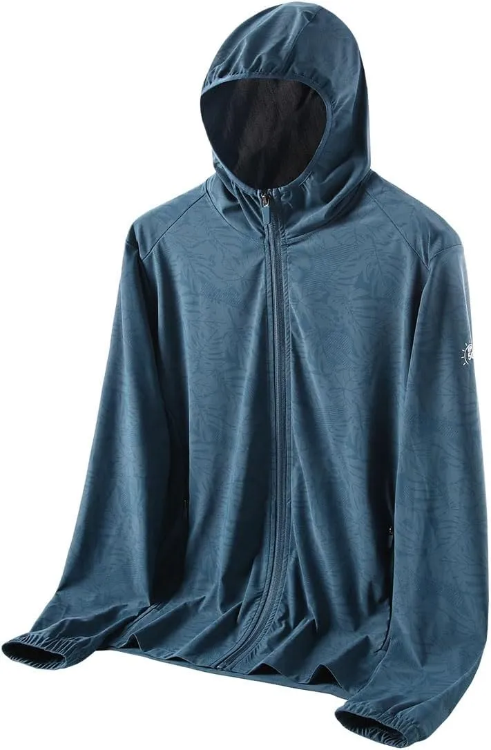 Bealin Men's UPF 50  Light Jacket Full Zip Hoodie Sun Protection Outdoor Long Sleeve Fishing Hiking Performance Shirt