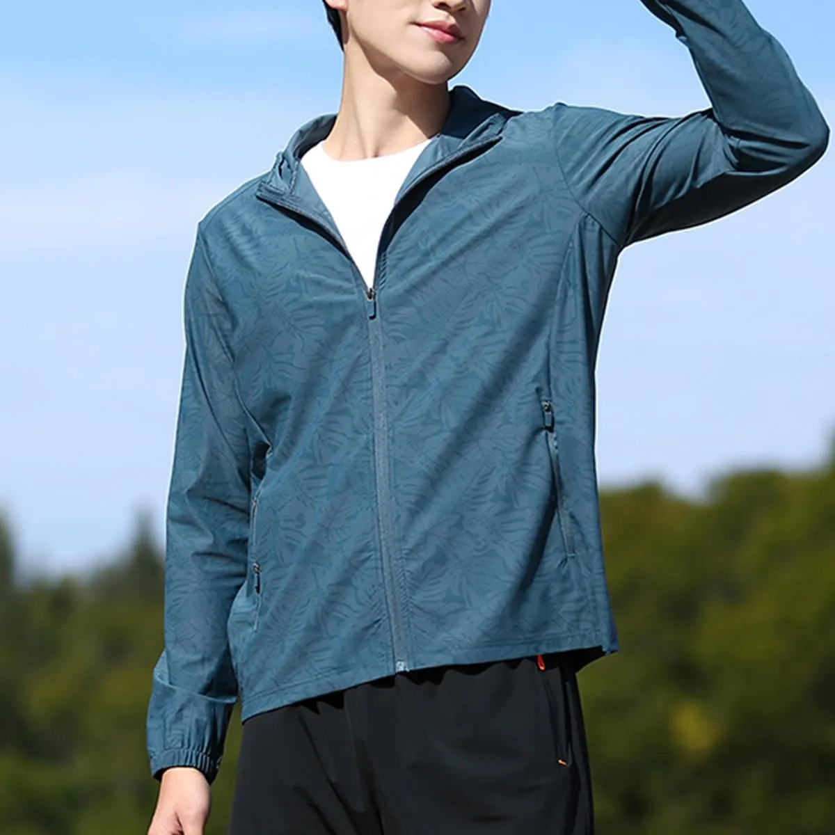 Bealin Men's UPF 50  Light Jacket Full Zip Hoodie Sun Protection Outdoor Long Sleeve Fishing Hiking Performance Shirt
