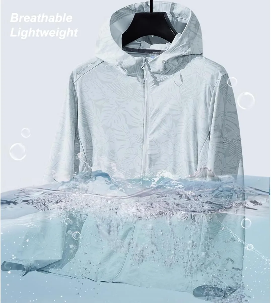 Bealin Men's UPF 50  Light Jacket Full Zip Hoodie Sun Protection Outdoor Long Sleeve Fishing Hiking Performance Shirt