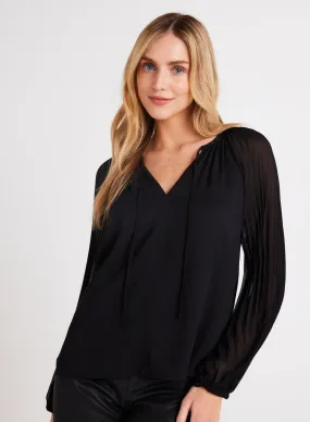 Bella Dahl Pleated Sleeve Raglan Pullover