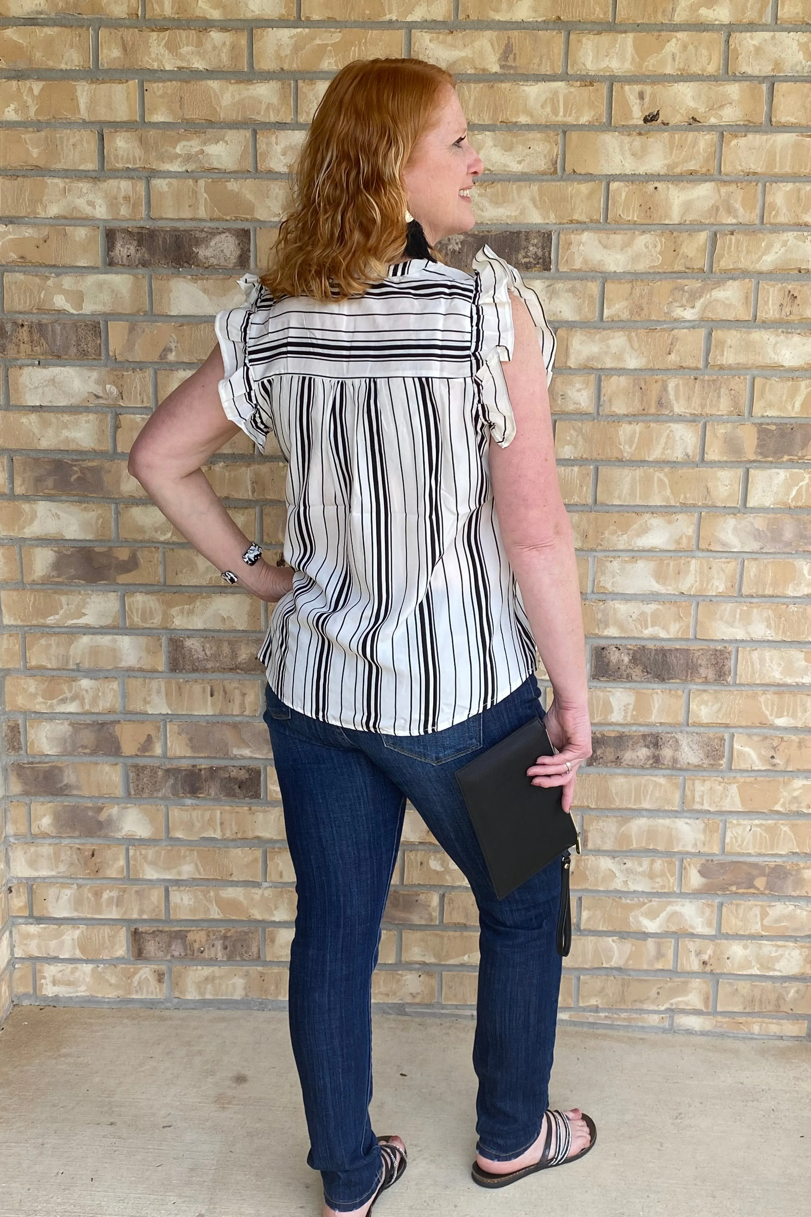 Black and White Stripe Blouse