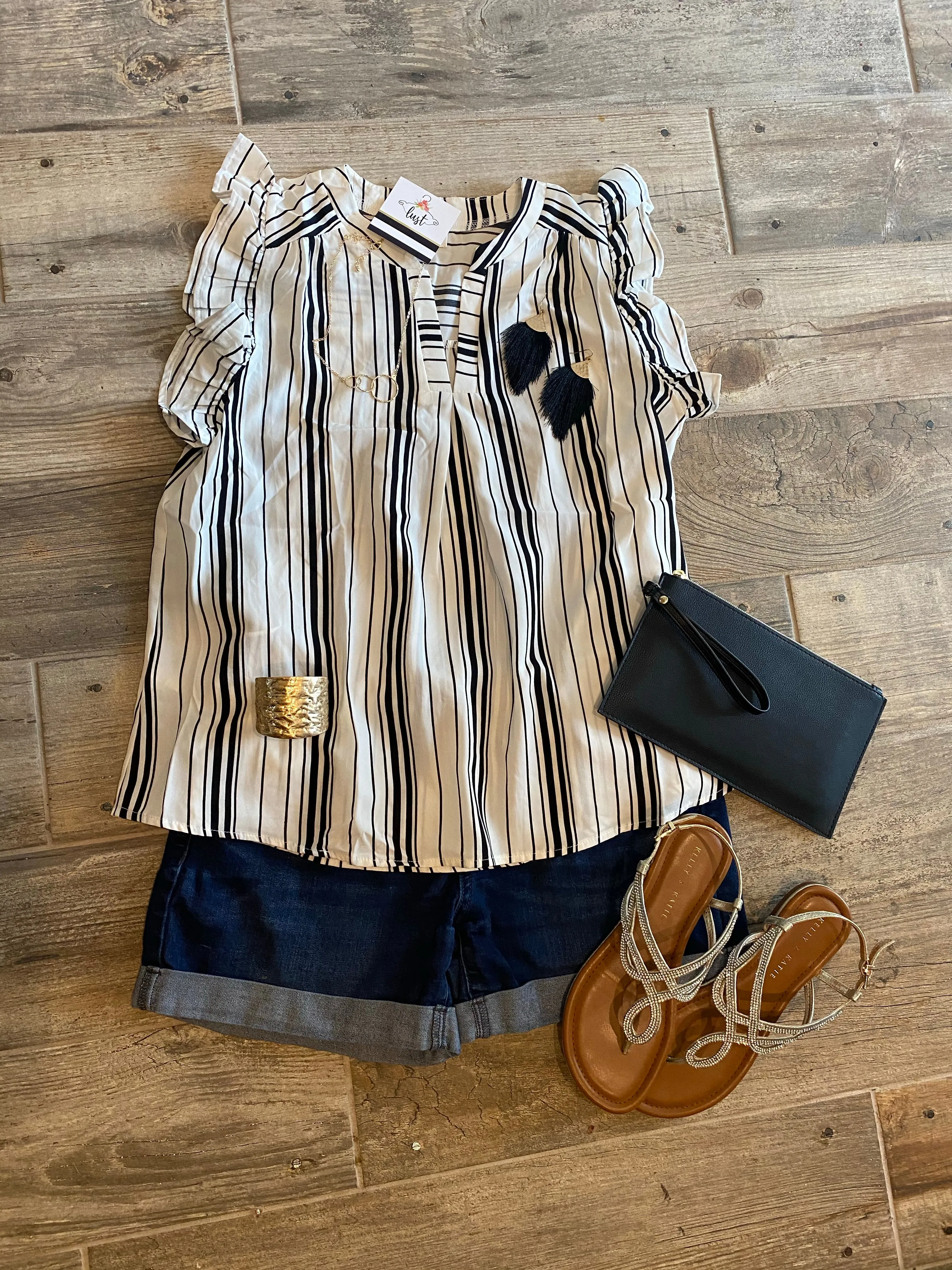 Black and White Stripe Blouse