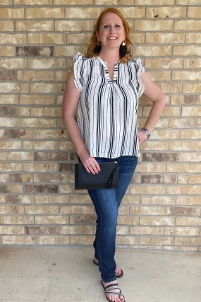 Black and White Stripe Blouse