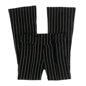 Black Pinstripe Mid-Rise Flare Trouser (M)