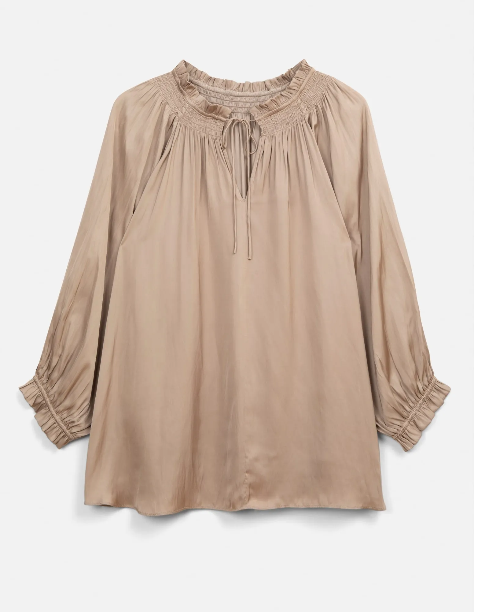Blair Smocked Blouse | Taupe
