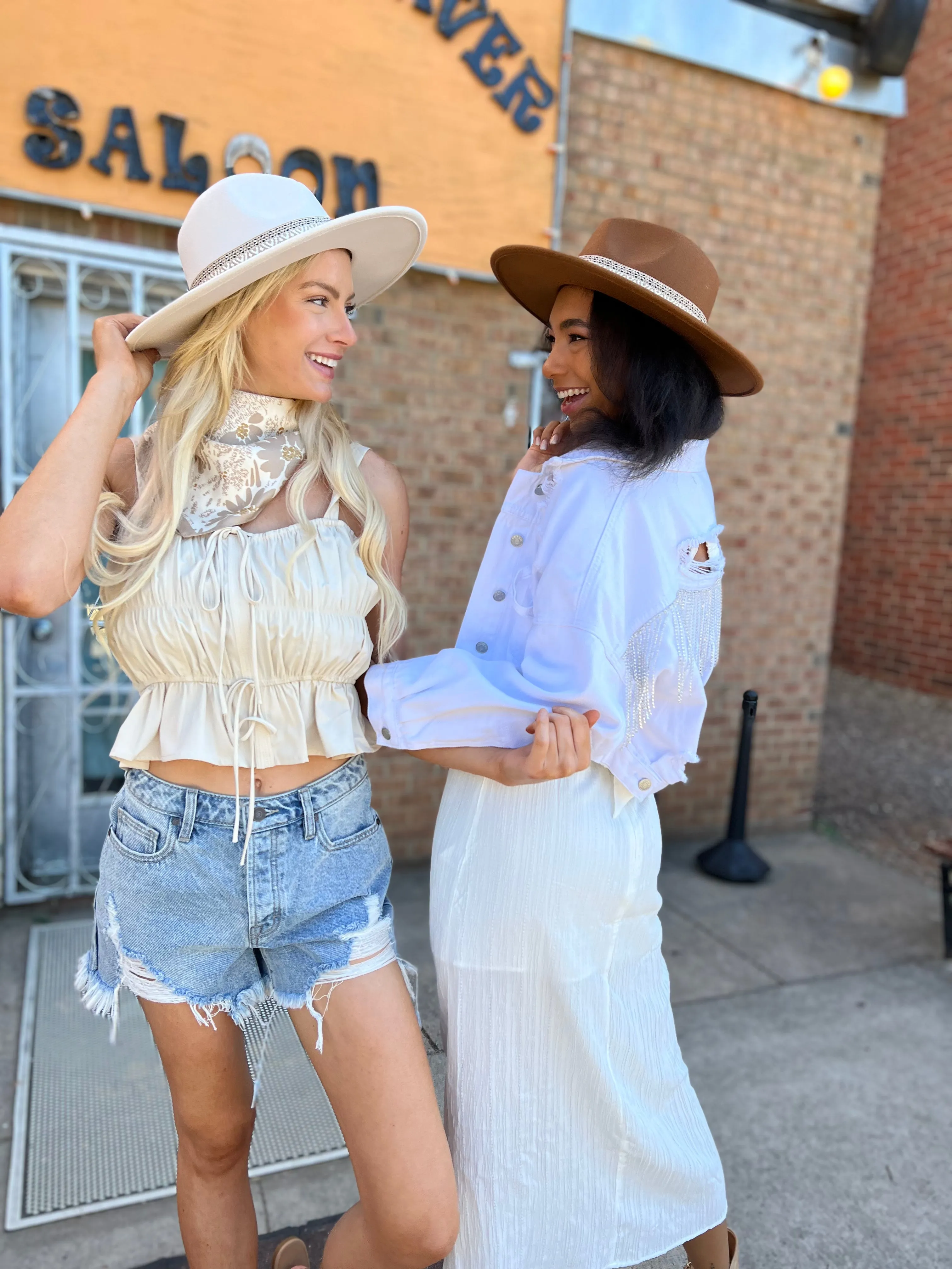Boho Chic Ribbon Fedora Hat