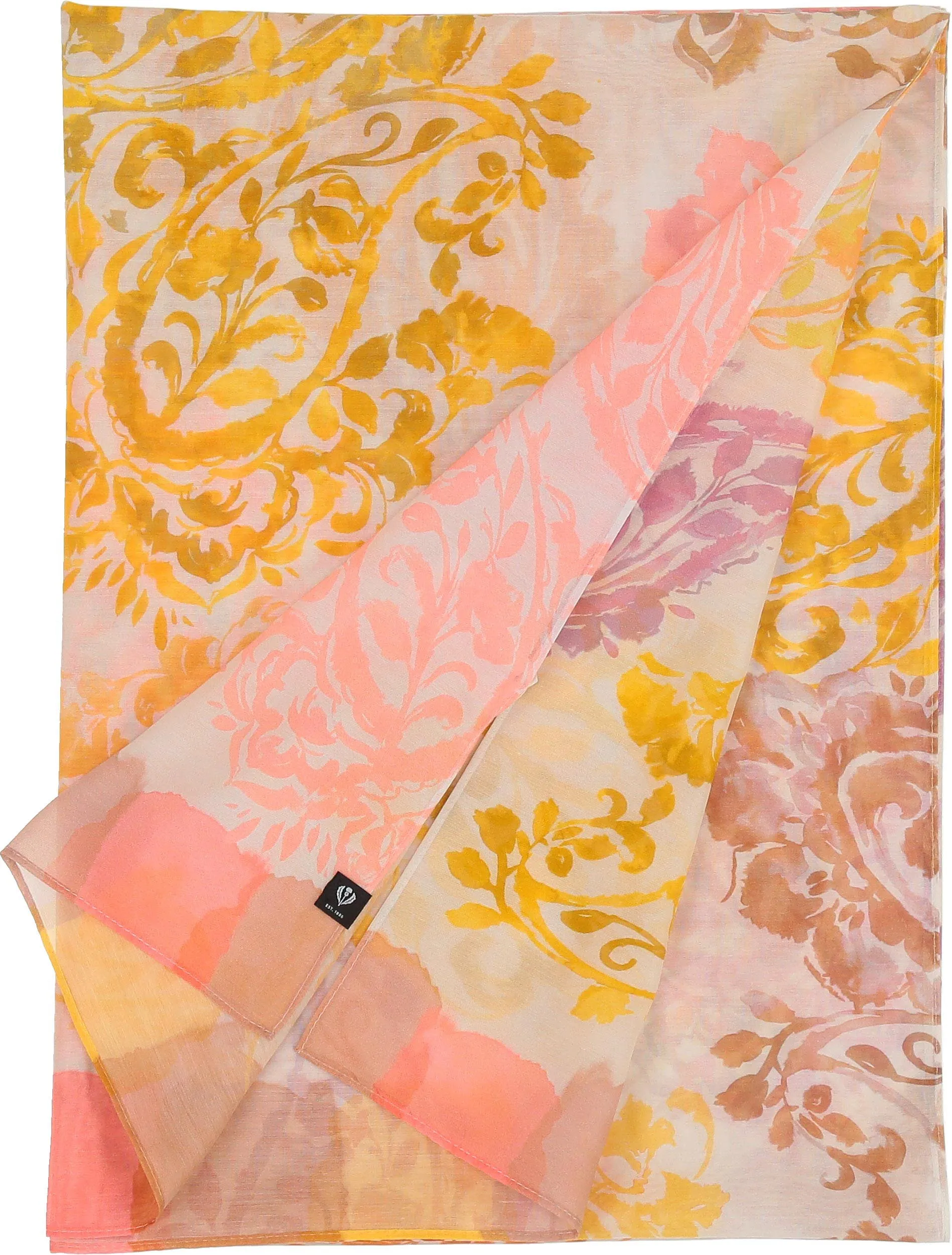 Bordered Paisley Cotton Silk Wrap