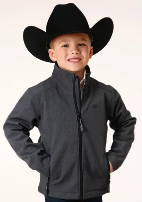 BOYS  HEATHER GREY SOFT SHELL TECH JACKET