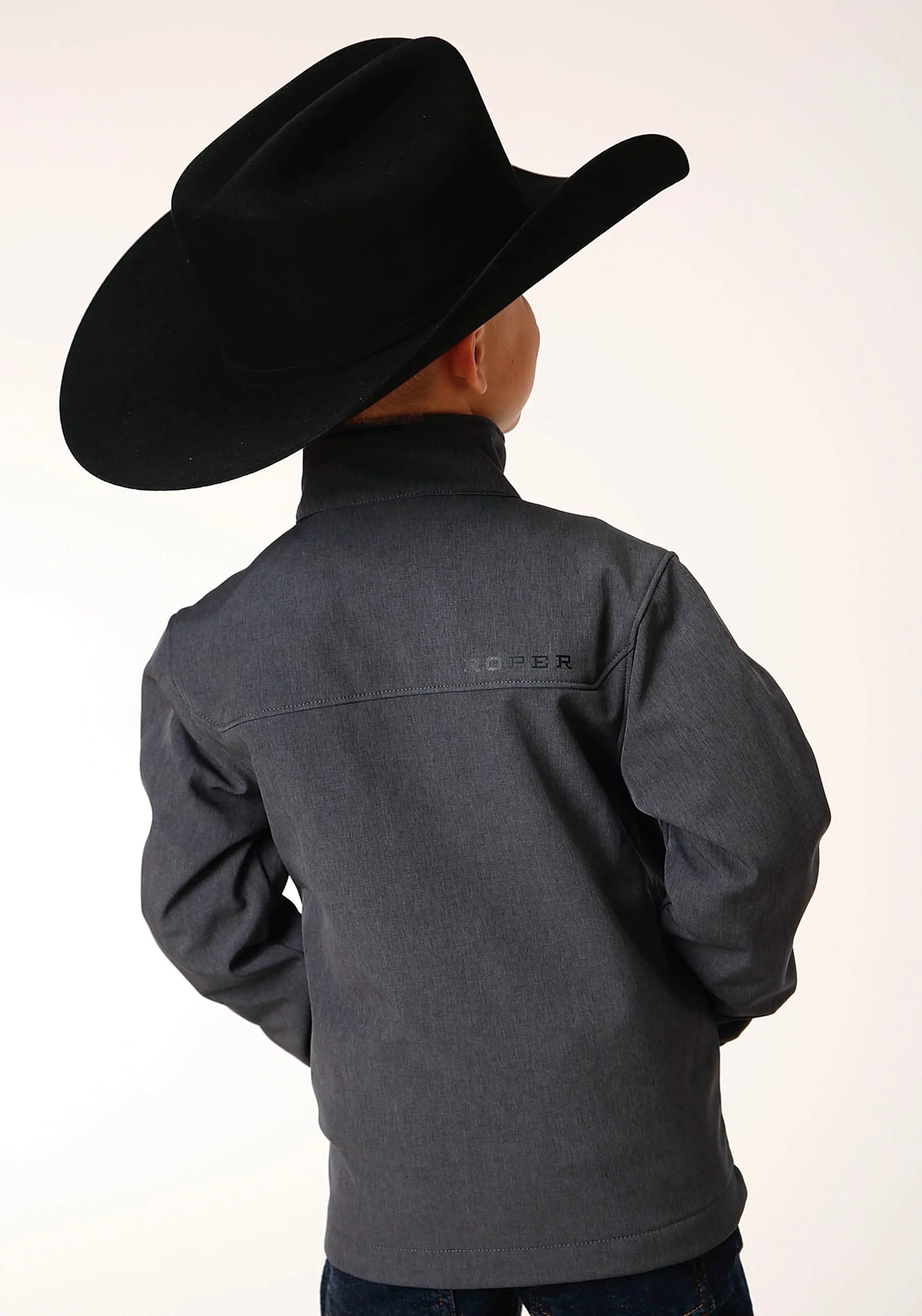 BOYS  HEATHER GREY SOFT SHELL TECH JACKET