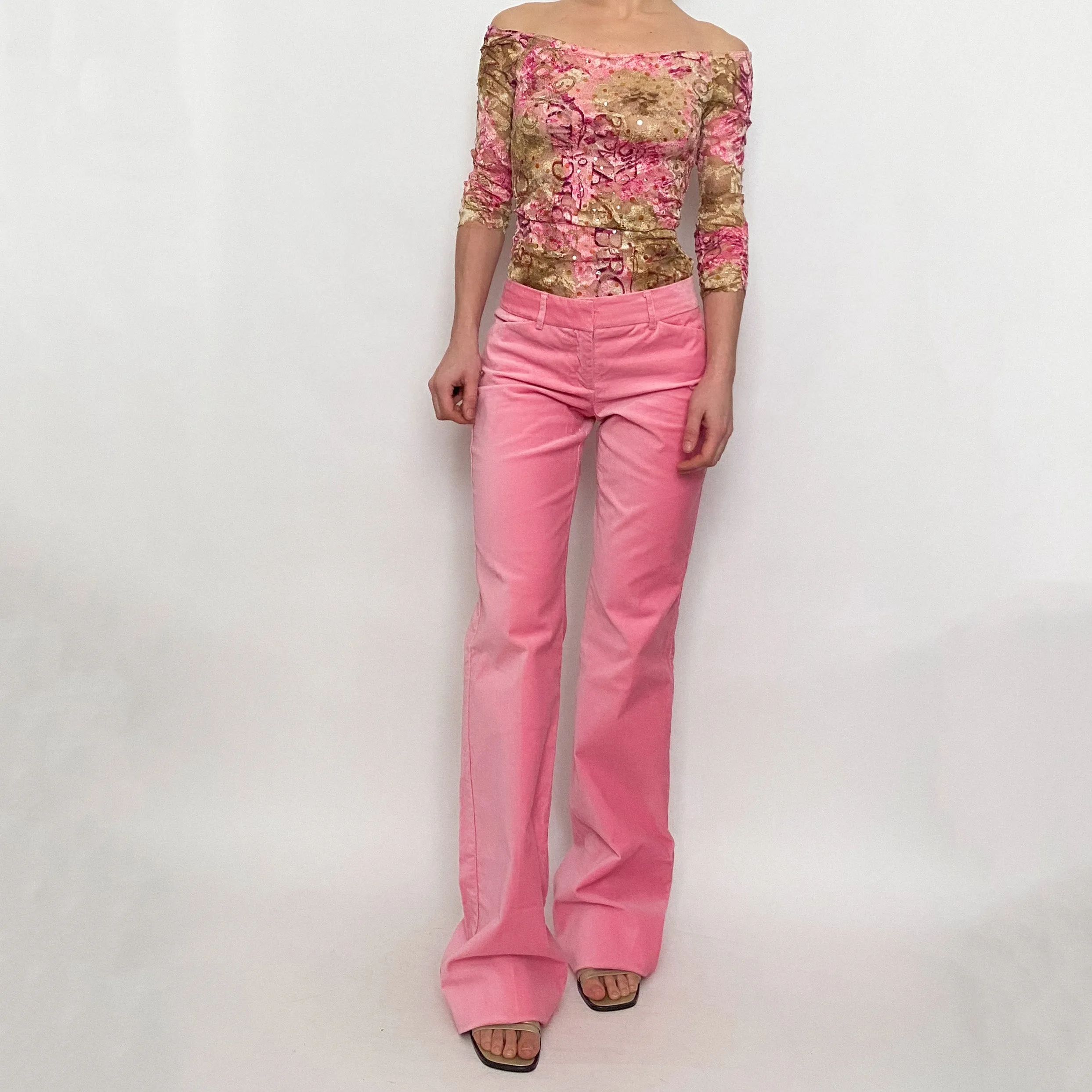 bubblegum velvet trousers - size xs long
