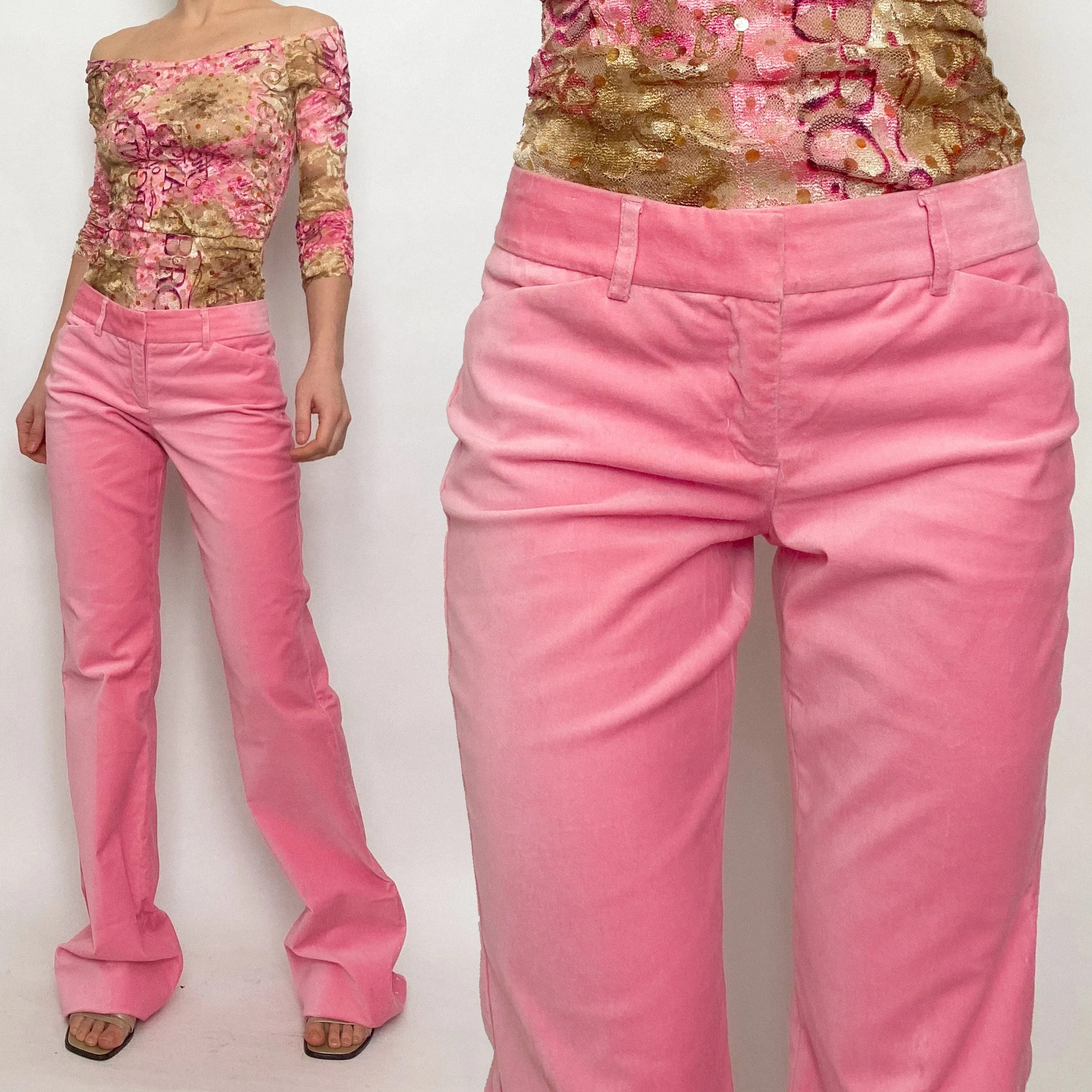 bubblegum velvet trousers - size xs long