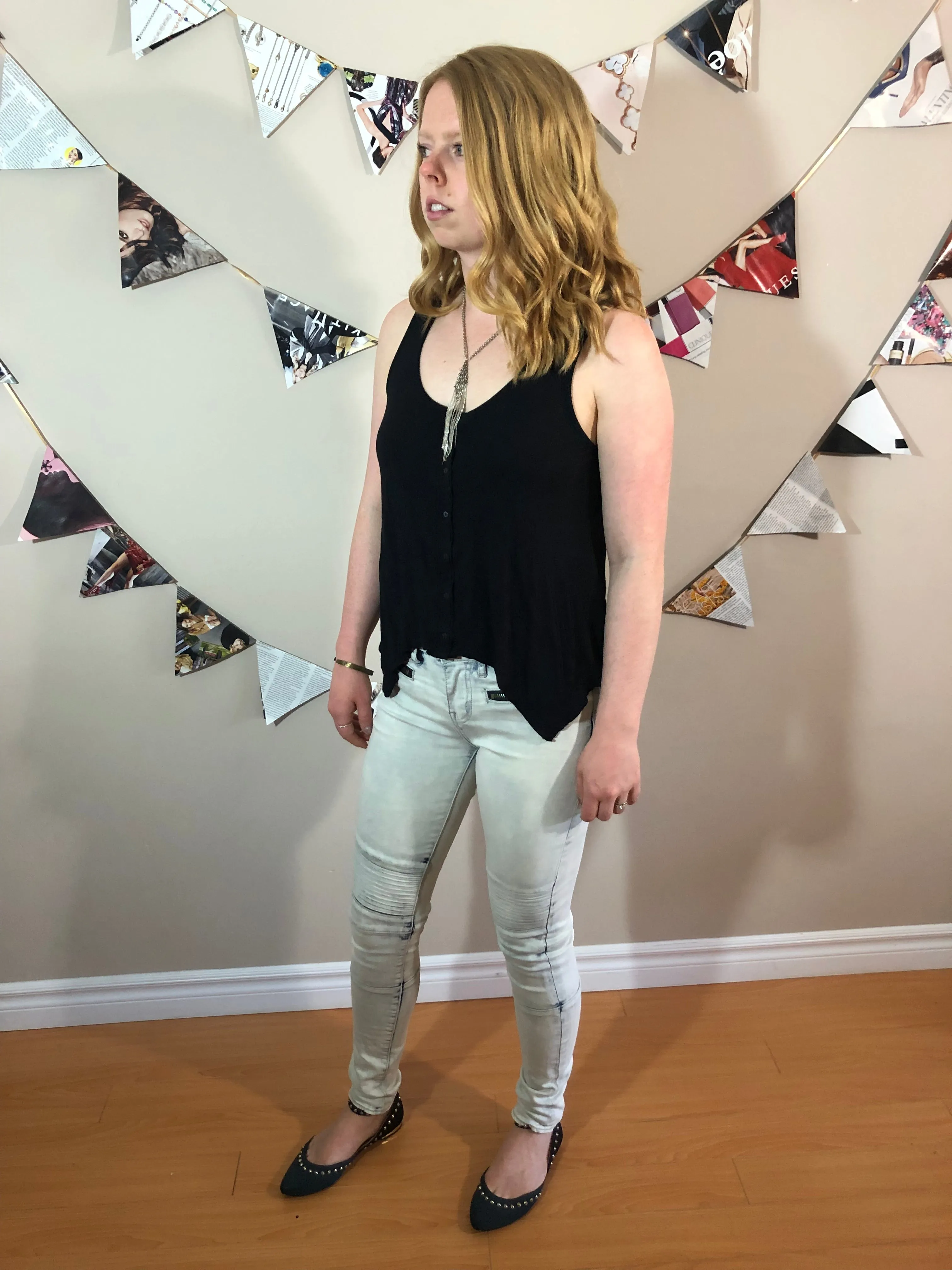 Buffalo David Bitton Fresca Mid Rise Stretch Skinny Acid Wash Moto Jeans - Size 26