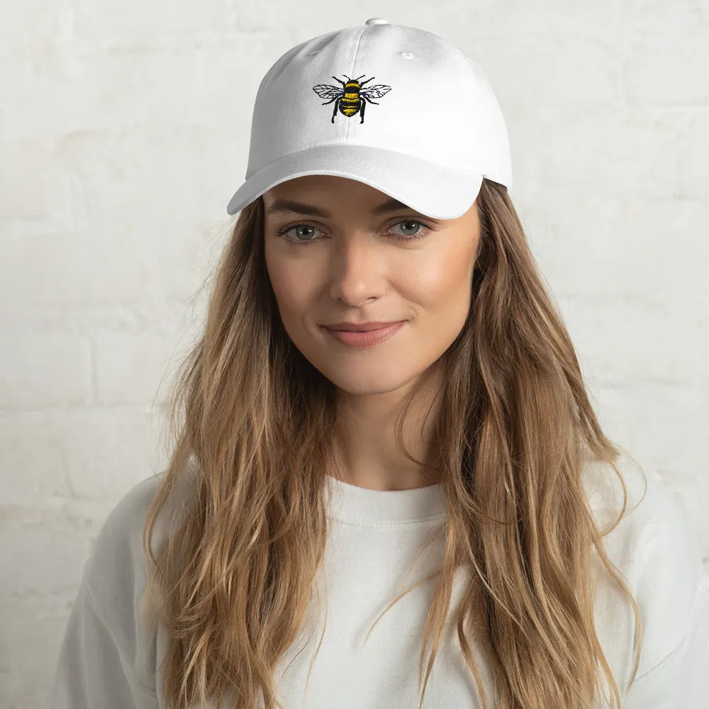 Buzzworthy Chic Cute Bee Embroidered Dad Hat, lioness-love