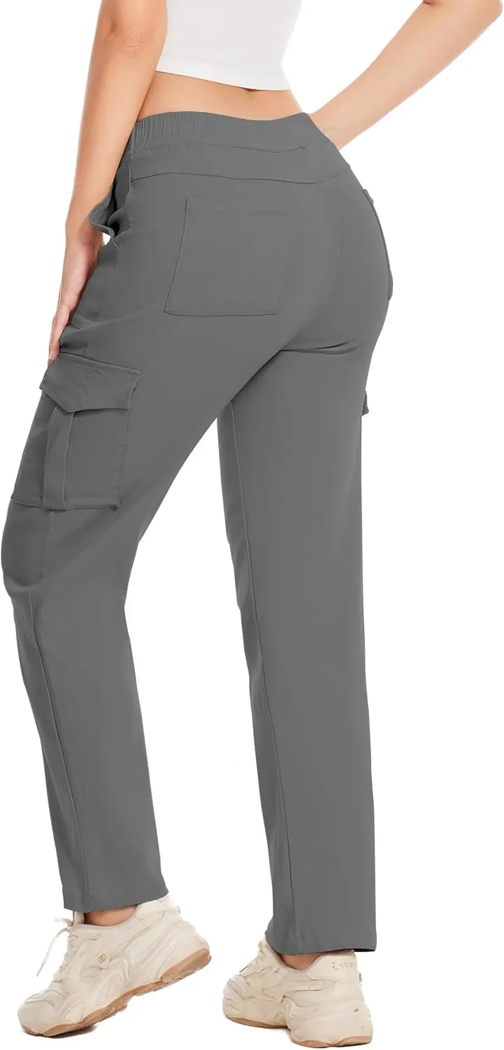 Cargo Pants for Women High Waisted Stretchy Pull On Pants with Pockets