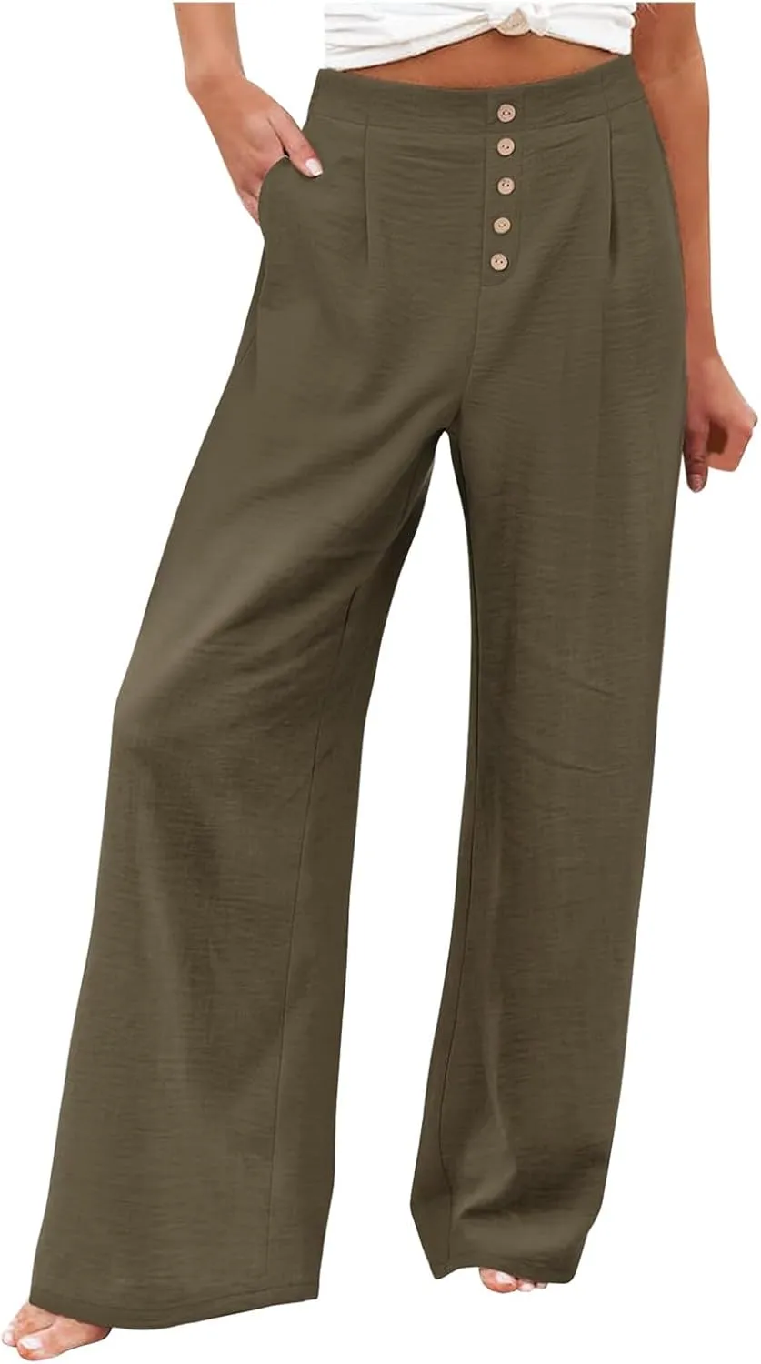 Cargo Pants for Women Women High Waist Casual Work Business Casual High Waisted Dressy Pants Flowy Trousers Office