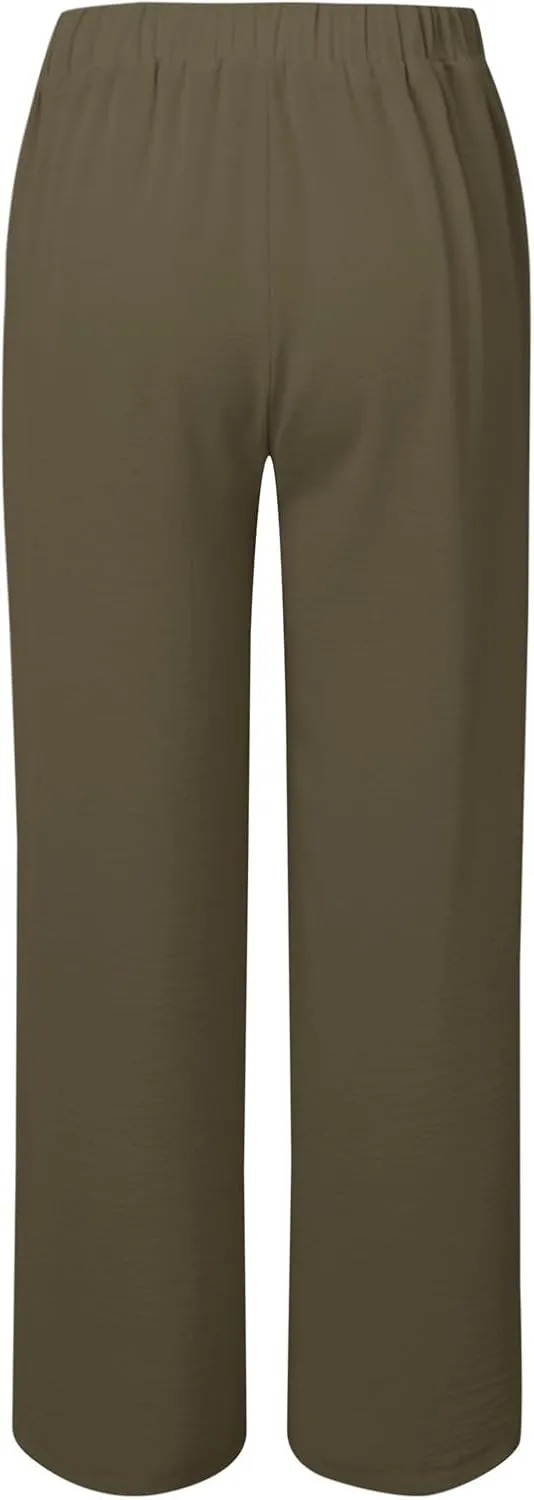 Cargo Pants for Women Women High Waist Casual Work Business Casual High Waisted Dressy Pants Flowy Trousers Office