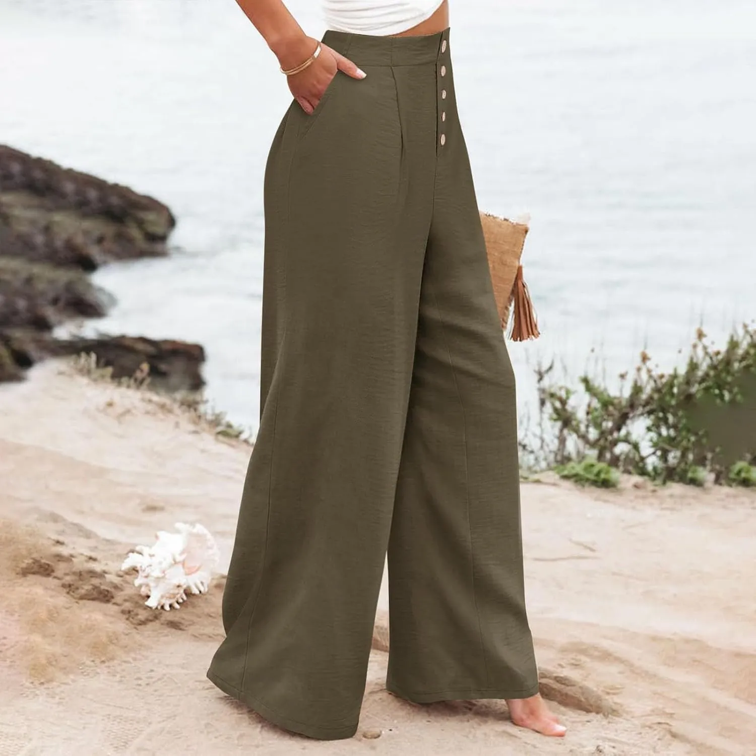 Cargo Pants for Women Women High Waist Casual Work Business Casual High Waisted Dressy Pants Flowy Trousers Office