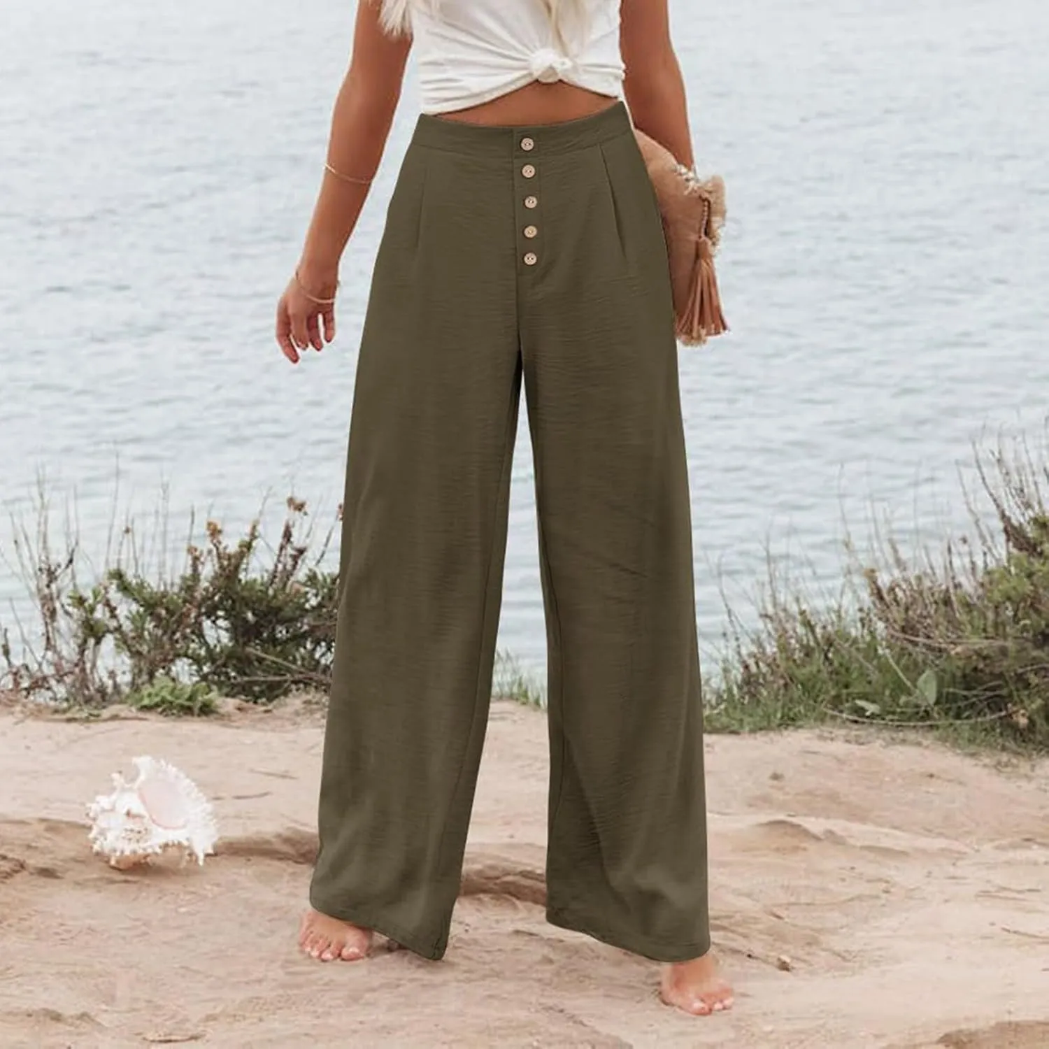 Cargo Pants for Women Women High Waist Casual Work Business Casual High Waisted Dressy Pants Flowy Trousers Office