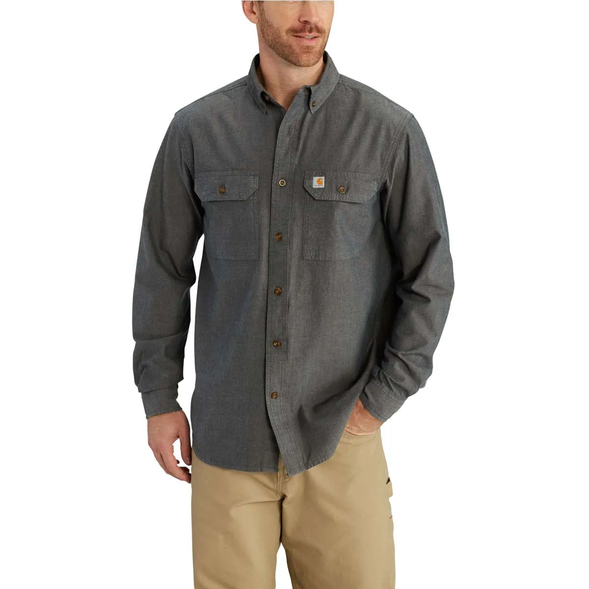 Carhartt Men's Black Chambray Fort Solid L/S Shirt