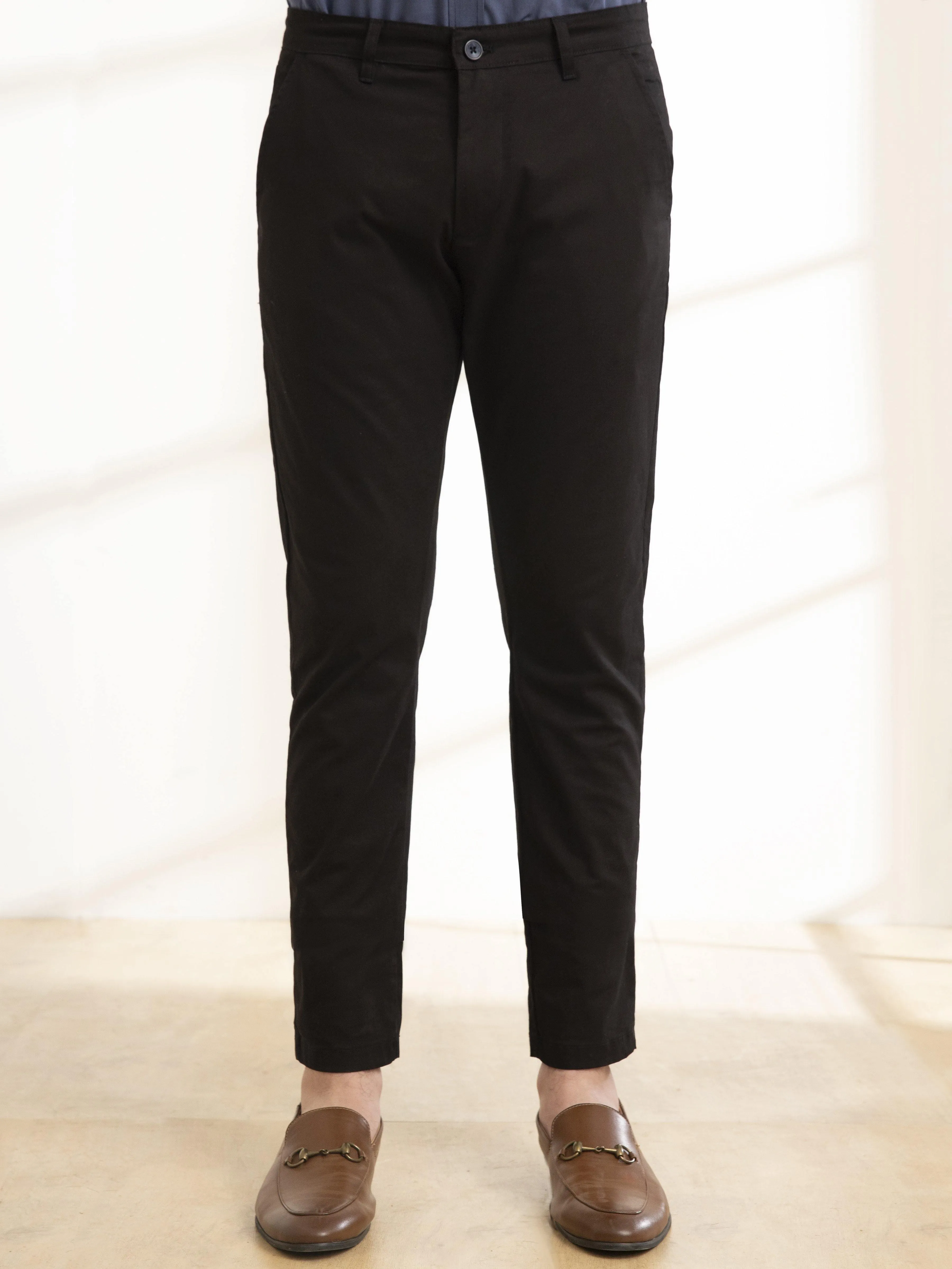CASUAL PANT SLIM FIT CROSS POCKET BLACK