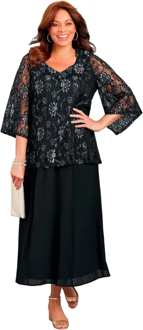 Catherines Women's Plus Size Allover Lace Blouse