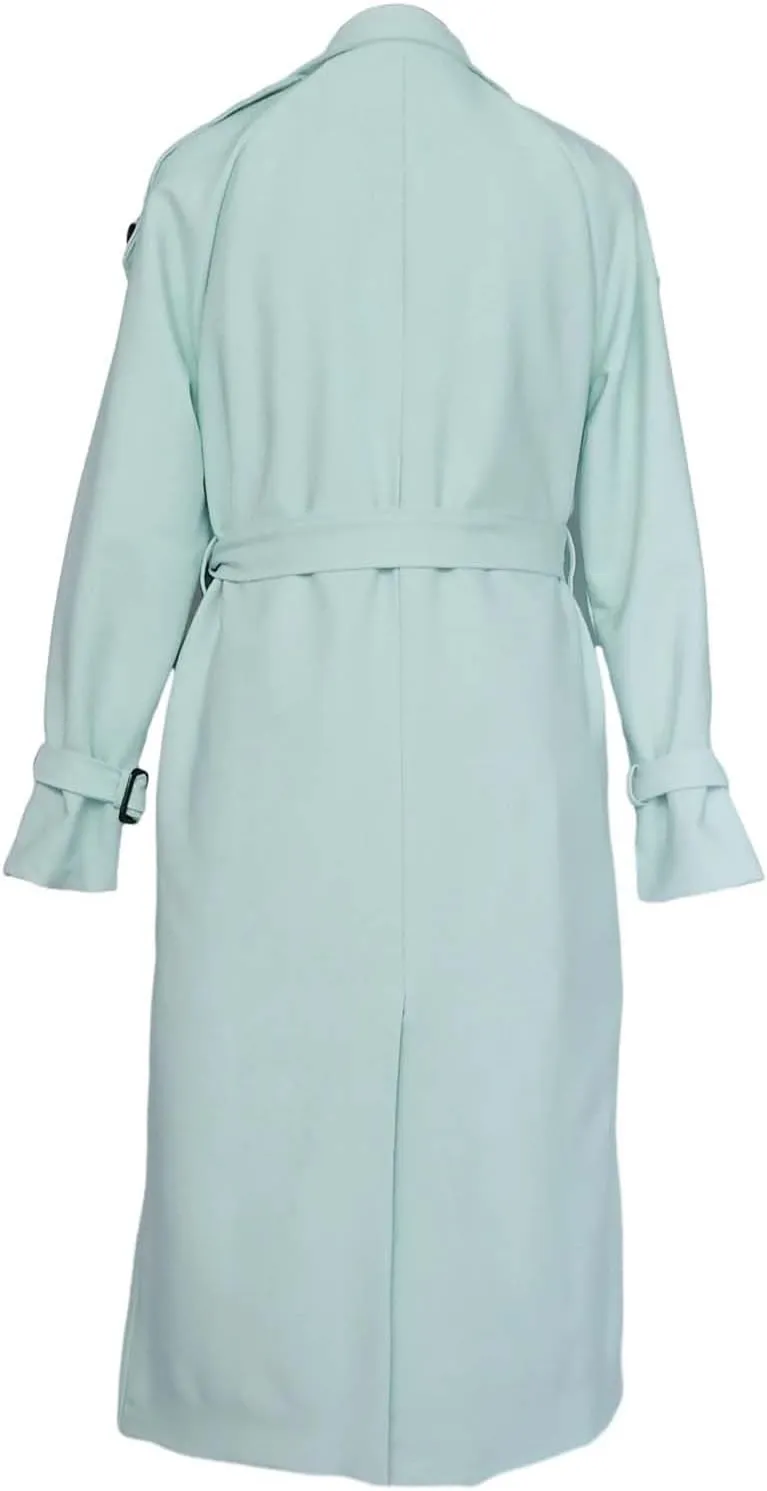 Classic Lapel Overcoat with Belt Midi Length Overcoat Overcoat Outerwear with Belt Pea Coats for Women Light Weight