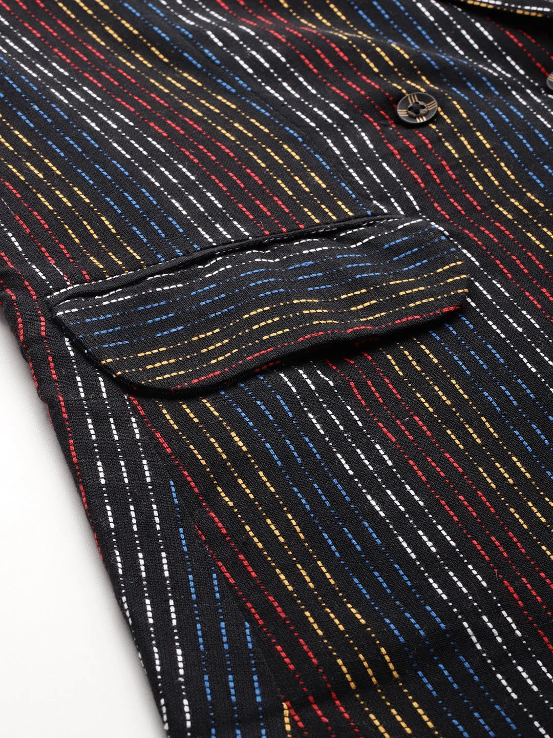Cottinfab Striped Double-Breasted Pure Cotton Semiformal Blazer