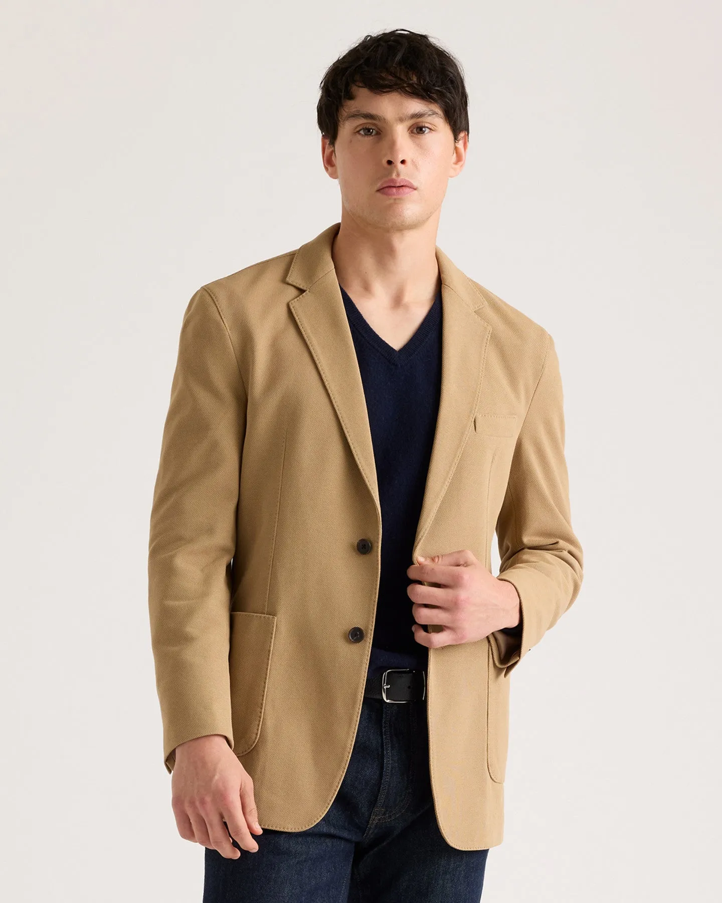 Cotton Pique Knit Blazer