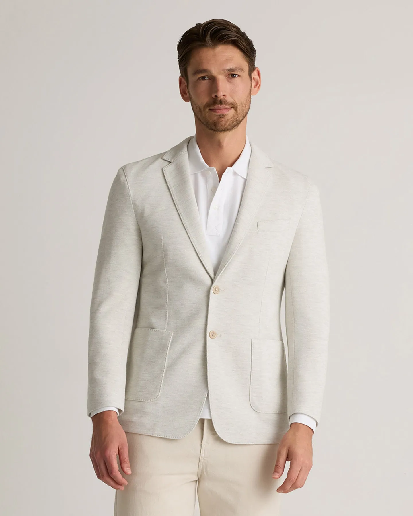 Cotton Pique Knit Blazer