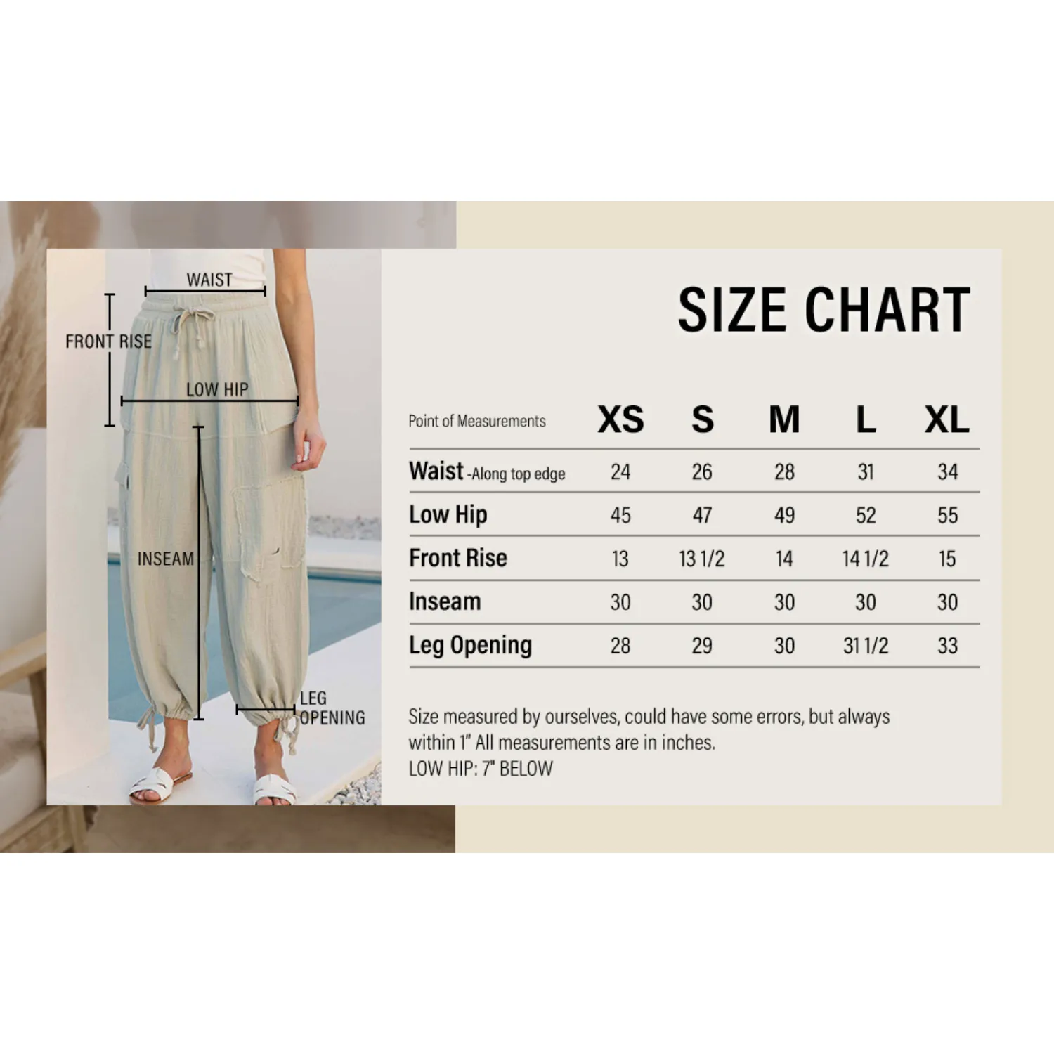 Crinkle Gauze Cargo 2-In-1 Drawstring Tie Hem Jogger - Coral