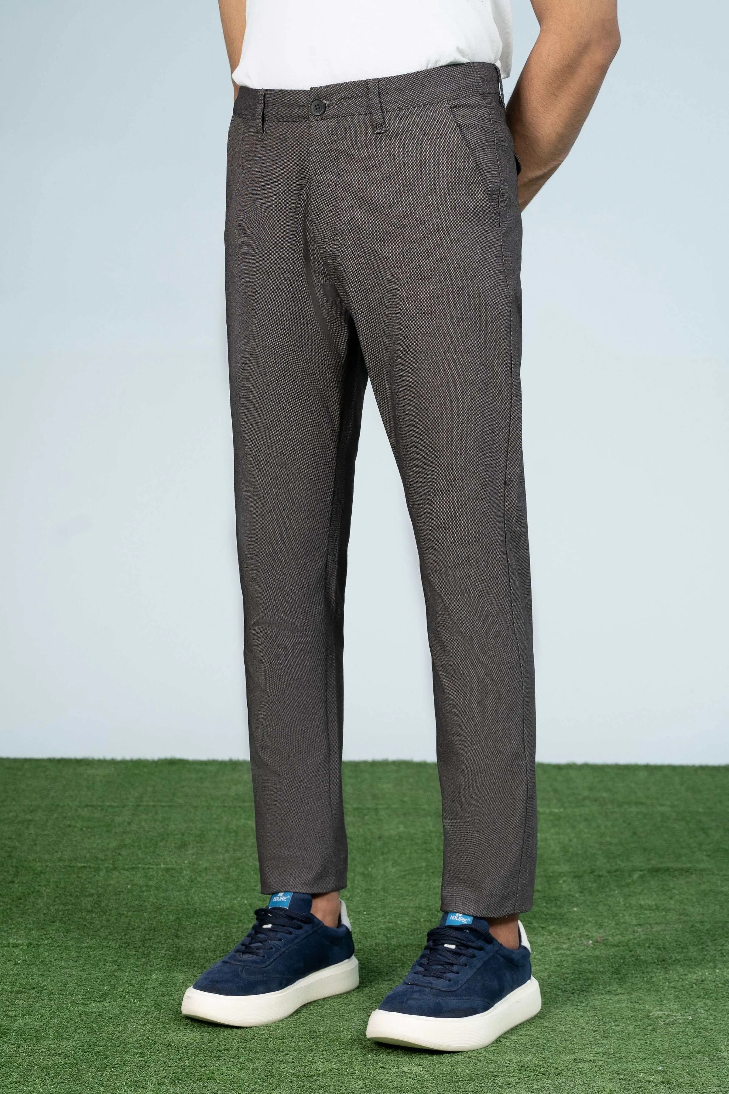 CROSS POCKET TEXTURED PANT CHARCOAL