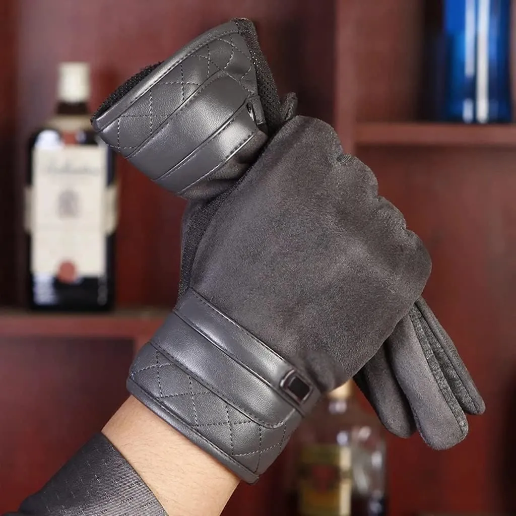 CSCDD Touch Screen Gloves Male Warm Fleece with Finger Gloves Female Thickened Motorcycle Driving Cycling Gloves