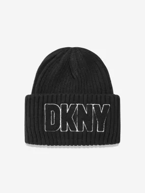 DKNY Kids Knitted Pull On Hat in Black