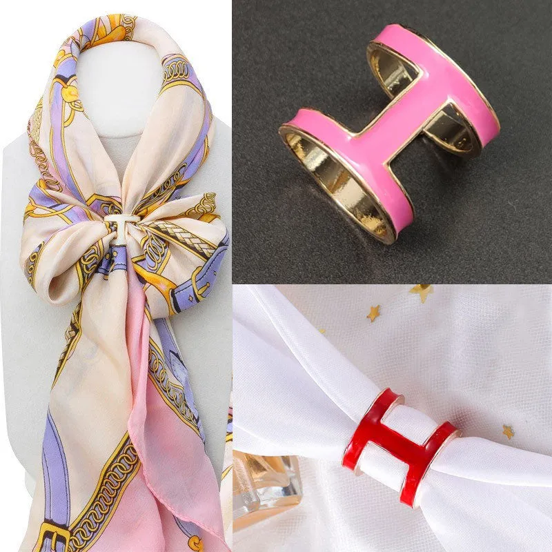 Elegant Scarf Buckle Ring Clip Holder Women Ladies Jewelry Gifts