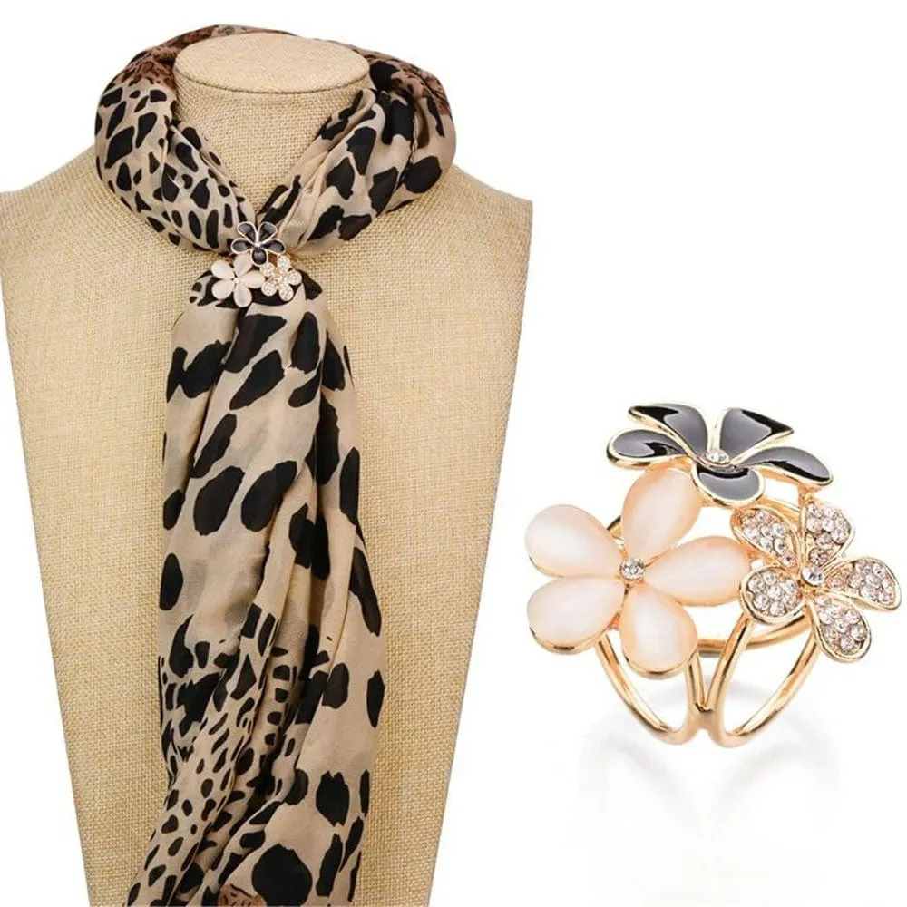 Elegant Scarf Buckle Ring Clip Holder Women Ladies Jewelry Gifts