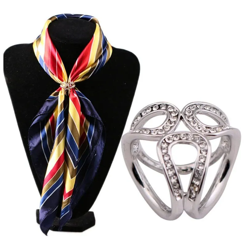 Elegant Scarf Buckle Ring Clip Holder Women Ladies Jewelry Gifts
