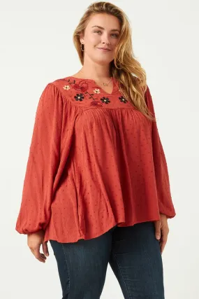 Ember Floral Embroidered Blouse